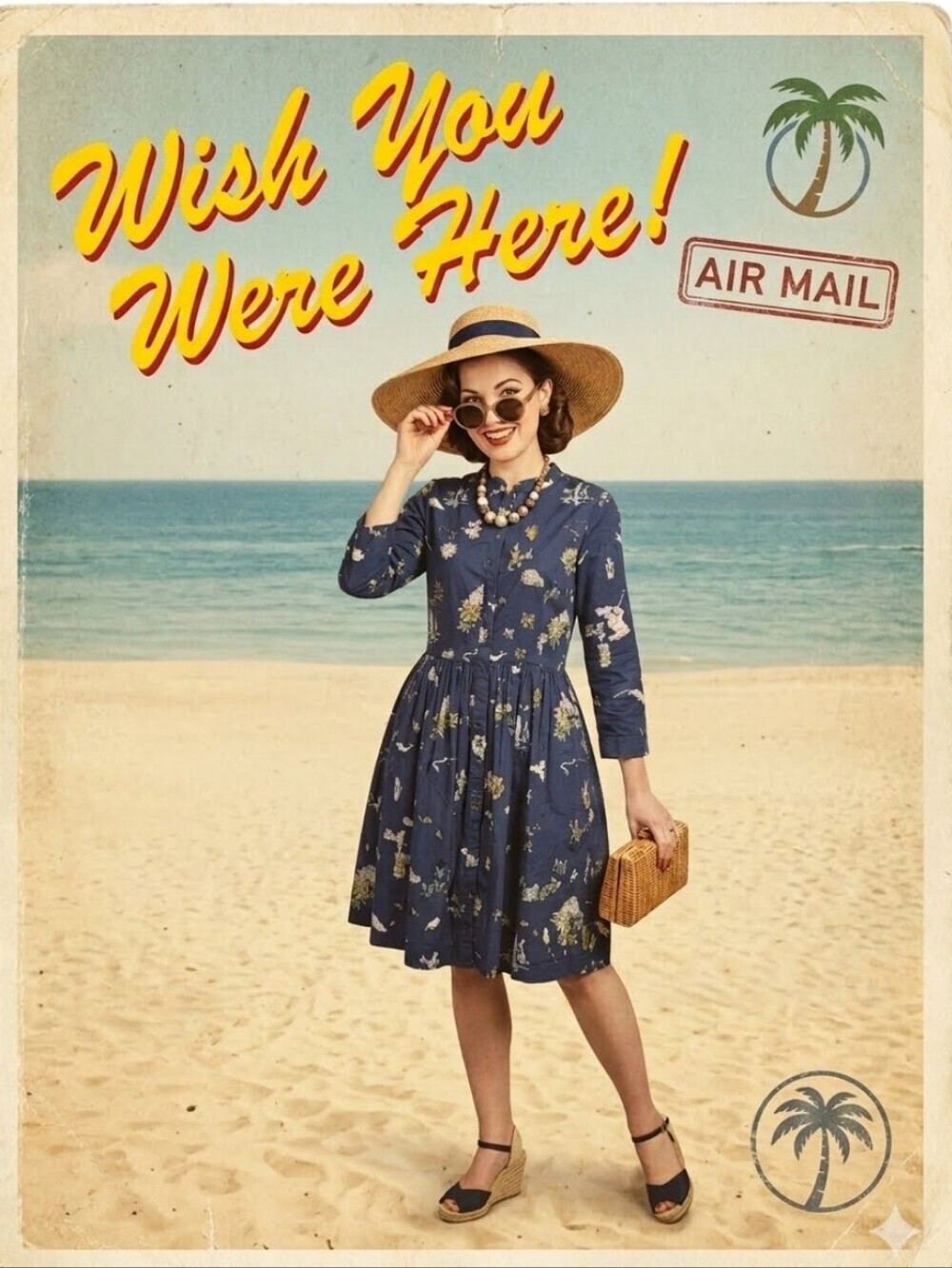 Louche London Lilia Holiday Postcard Dress, VGUC, Size 4